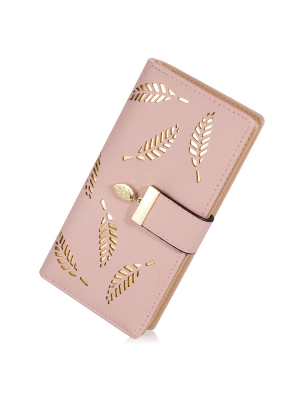 Leaf Cutout Wallet with Gold Accents